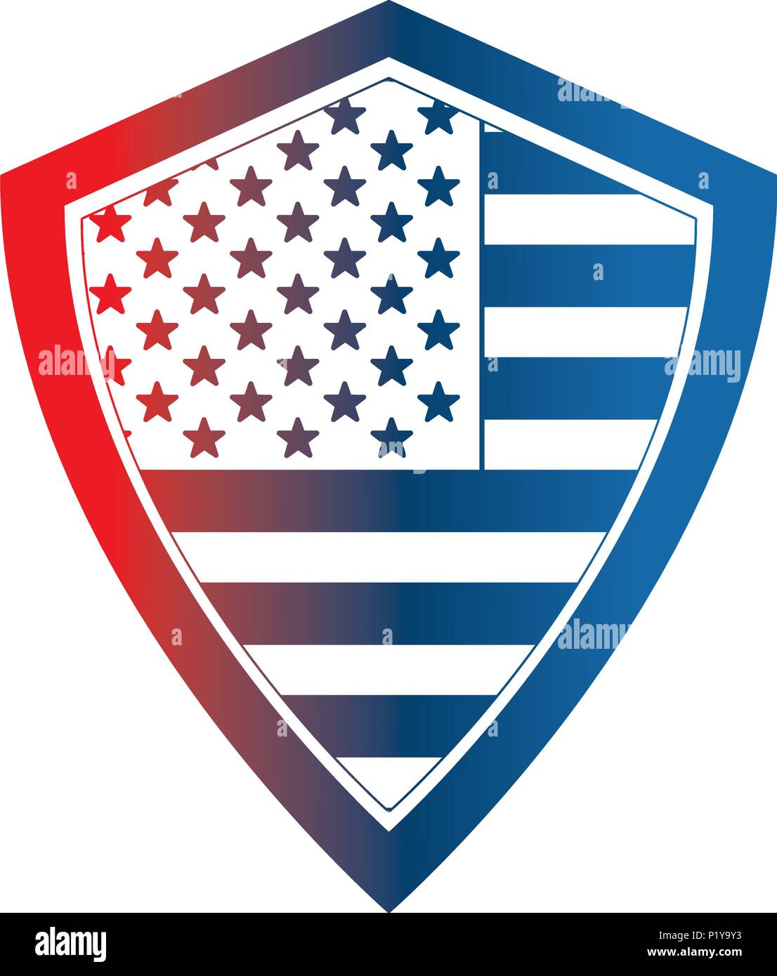 Estados Unidos de América la bandera en el escudo símbolo ilustración