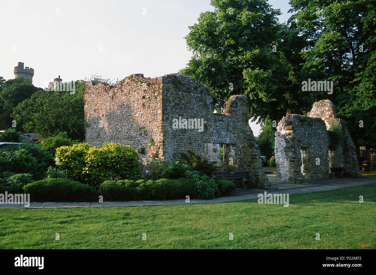 Ruinas de Blackfriars Priory dominicana en la histórica ciudad de Arundel, West Sussex, Inglaterra meridional Foto de stock