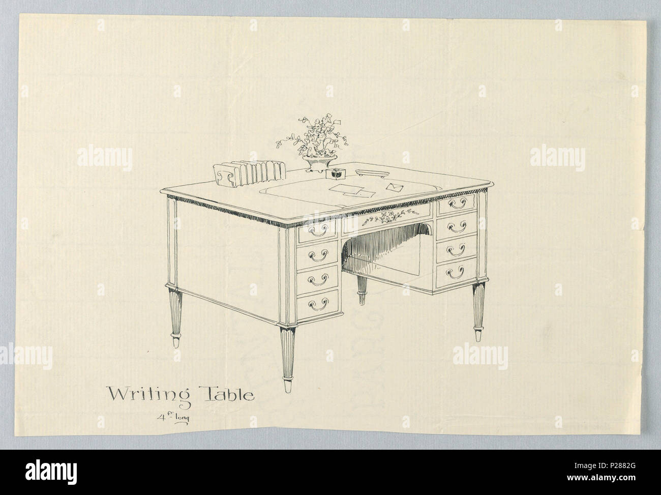 102 Dibujo, diseño de mesa rectangular con ocho cajones, 1900-05 (CH)  18681443 Fotografía de stock - Alamy