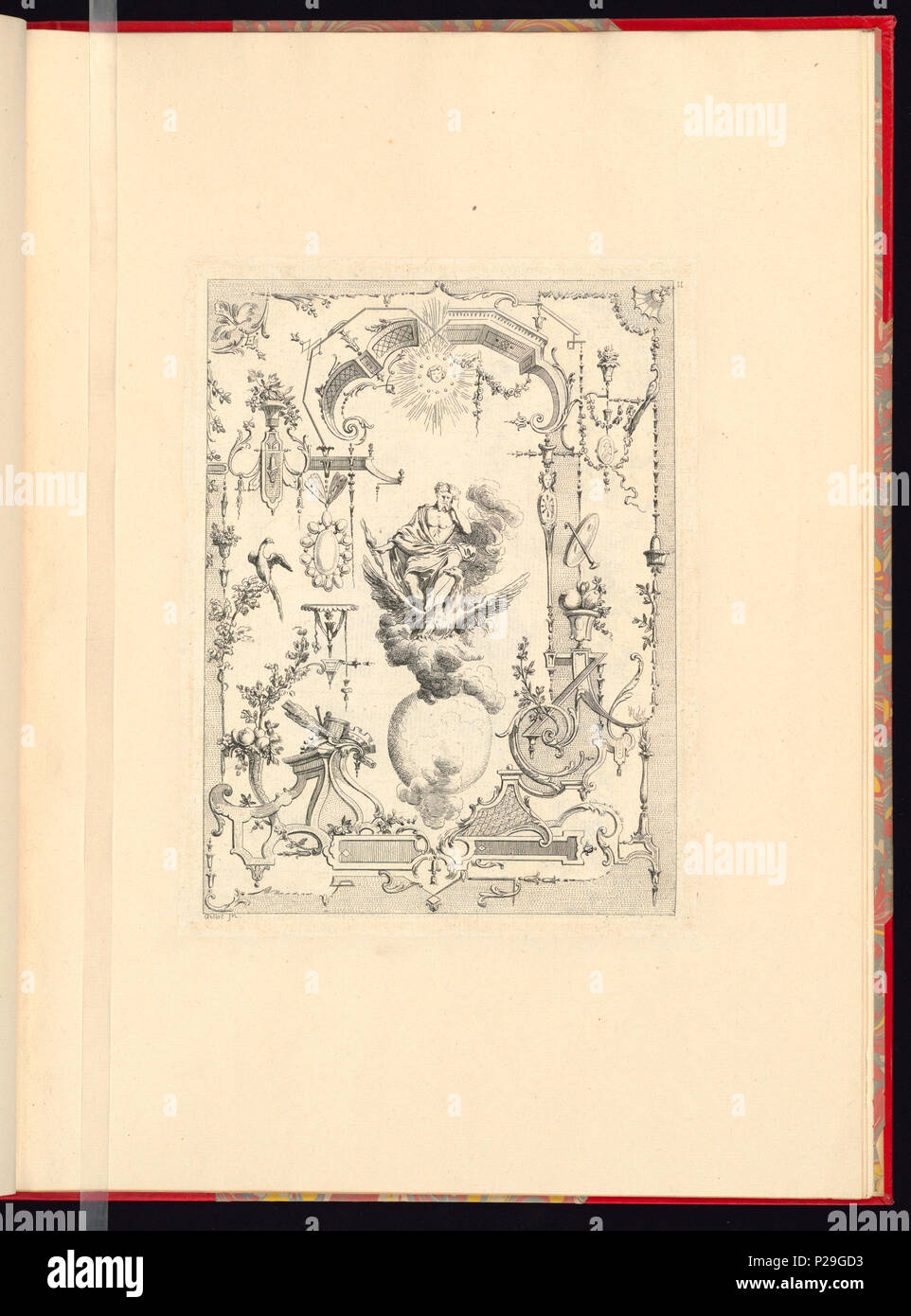 268 Imprimir, Nouveau livre de principes d'ornements particulièrement pour trouver ONU nombre infini de tormes qui dependiente, d'après les dessins de Gillot. Peintre du Roy gravé par Huquier; pl. 11 (CH) 18272717 Foto de stock