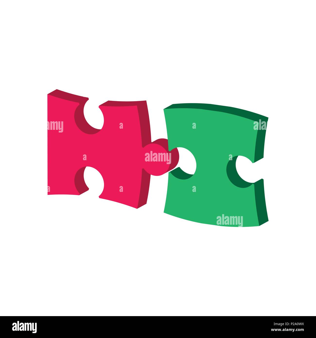 Simbolo De Puzzle Isometrico Plano Icono O Logotipo Pictograma