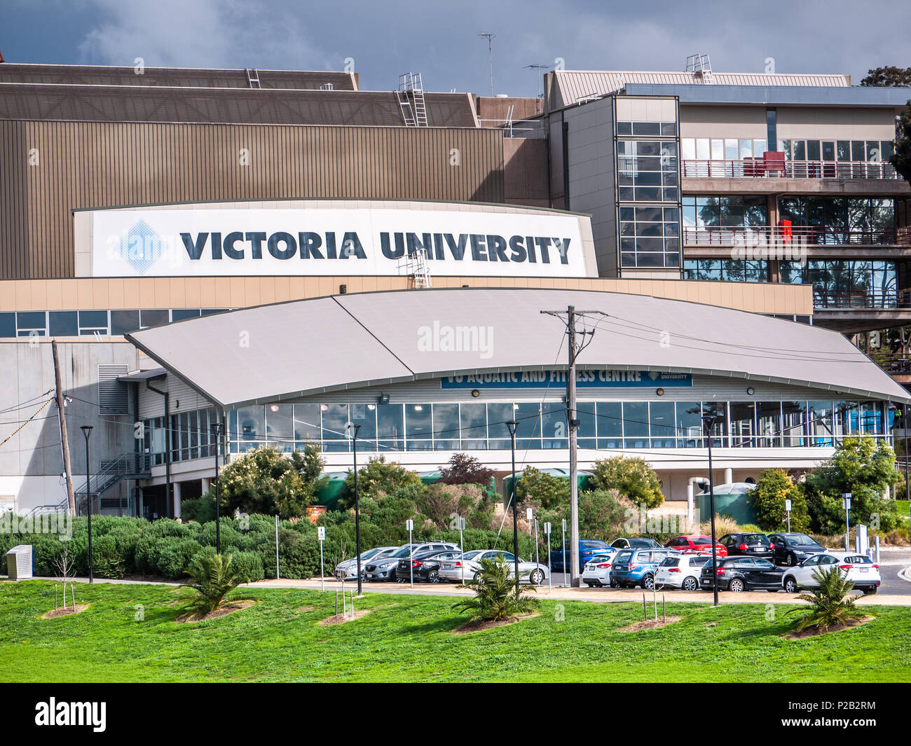 Los edificios en el campus de la Universidad de Victoria. Footscray, Melbourne, VIC, Australia. Foto de stock