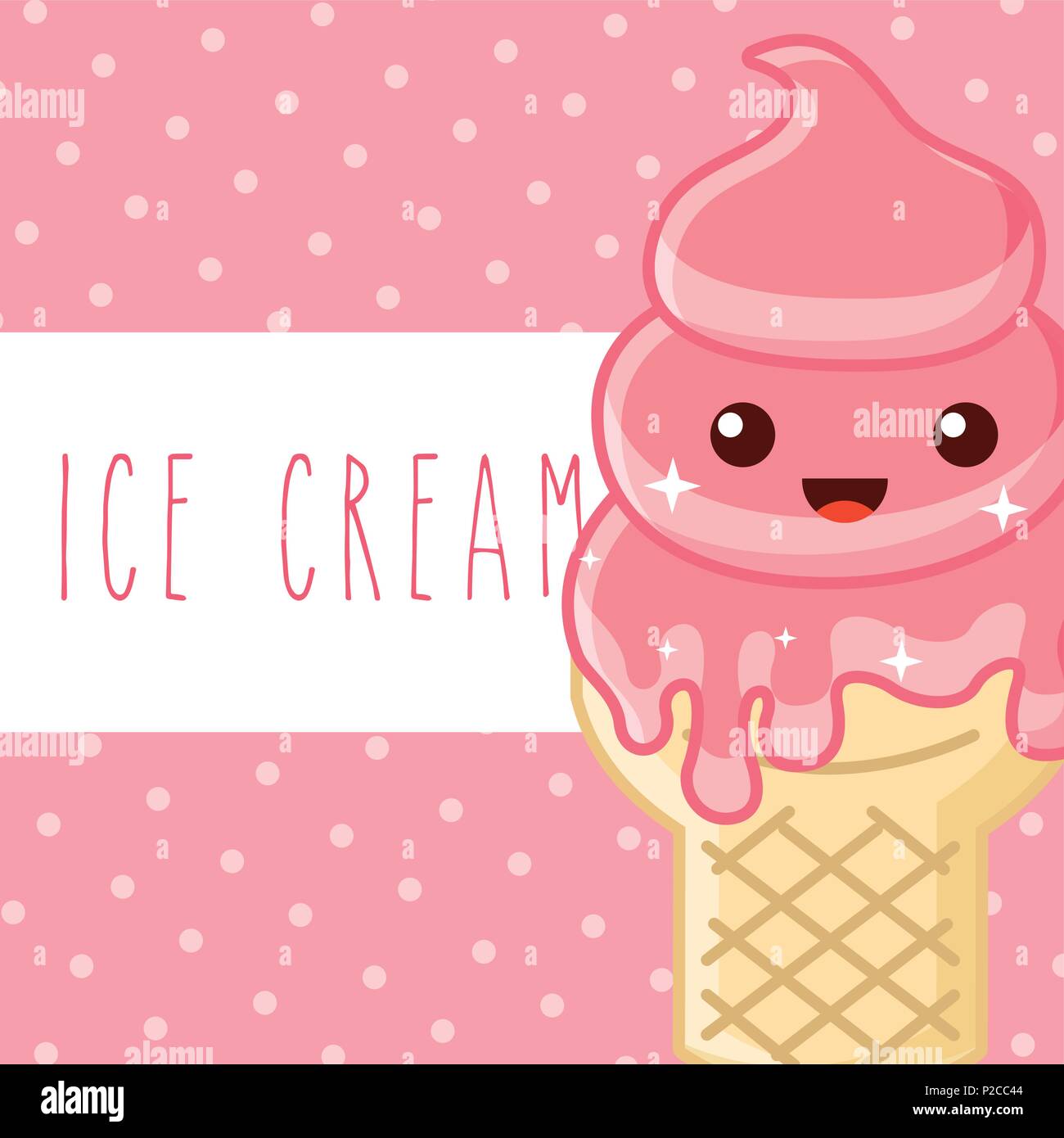 Ice scream kawaii Imagen Vector de stock - Alamy