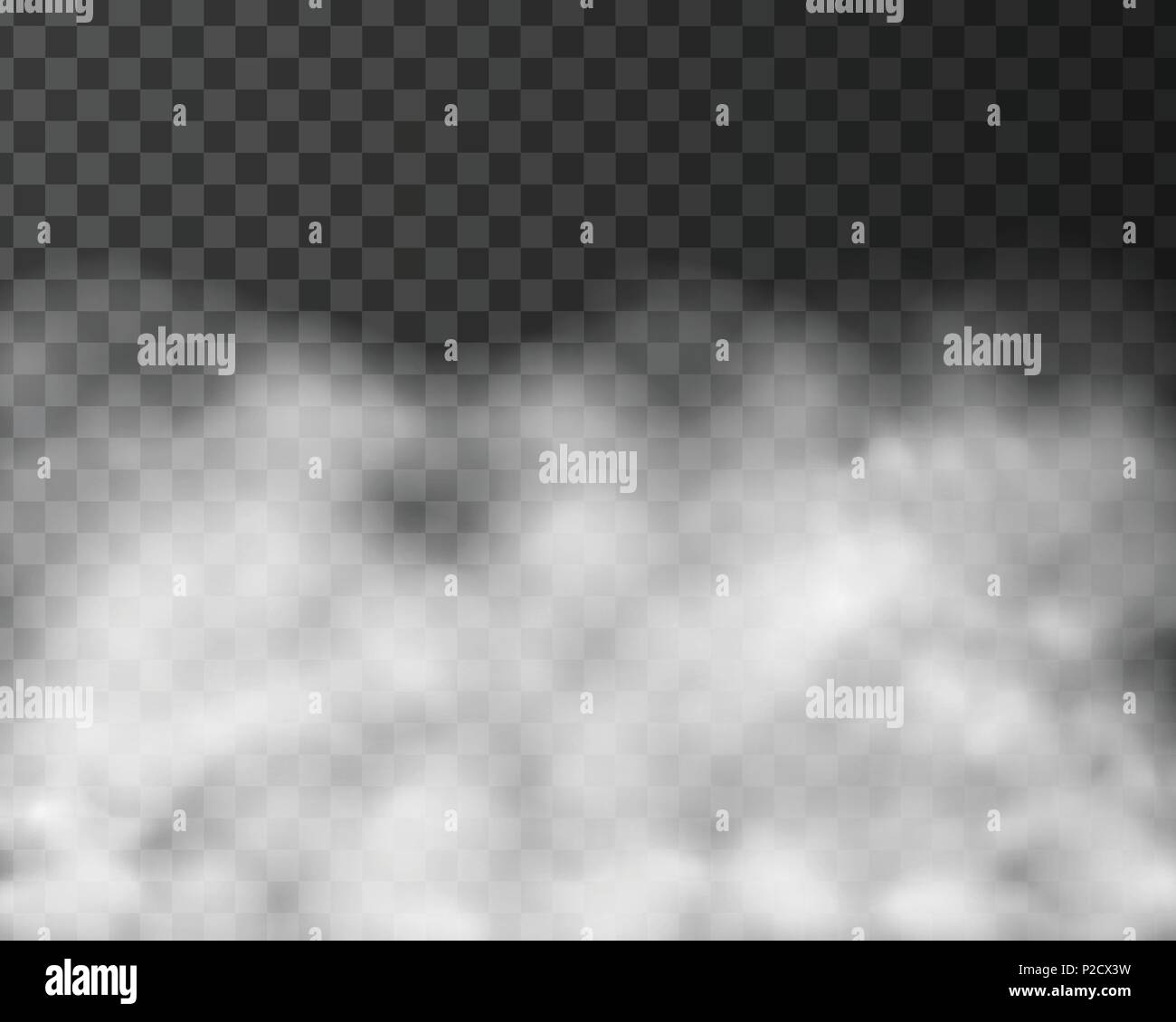 Ilustración realista de humo o nubes, aislado sobre fondo transparente - vector Ilustración del Vector