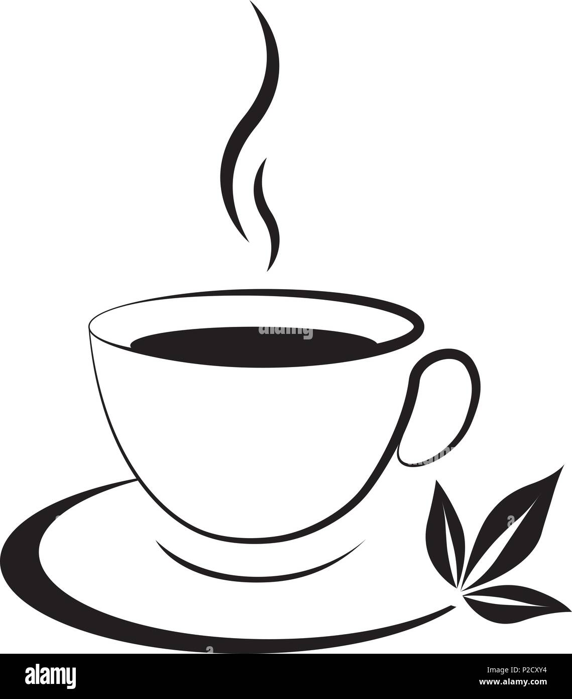 El icono de taza de té negro sobre un fondo blanco Imagen Vector de stock -  Alamy