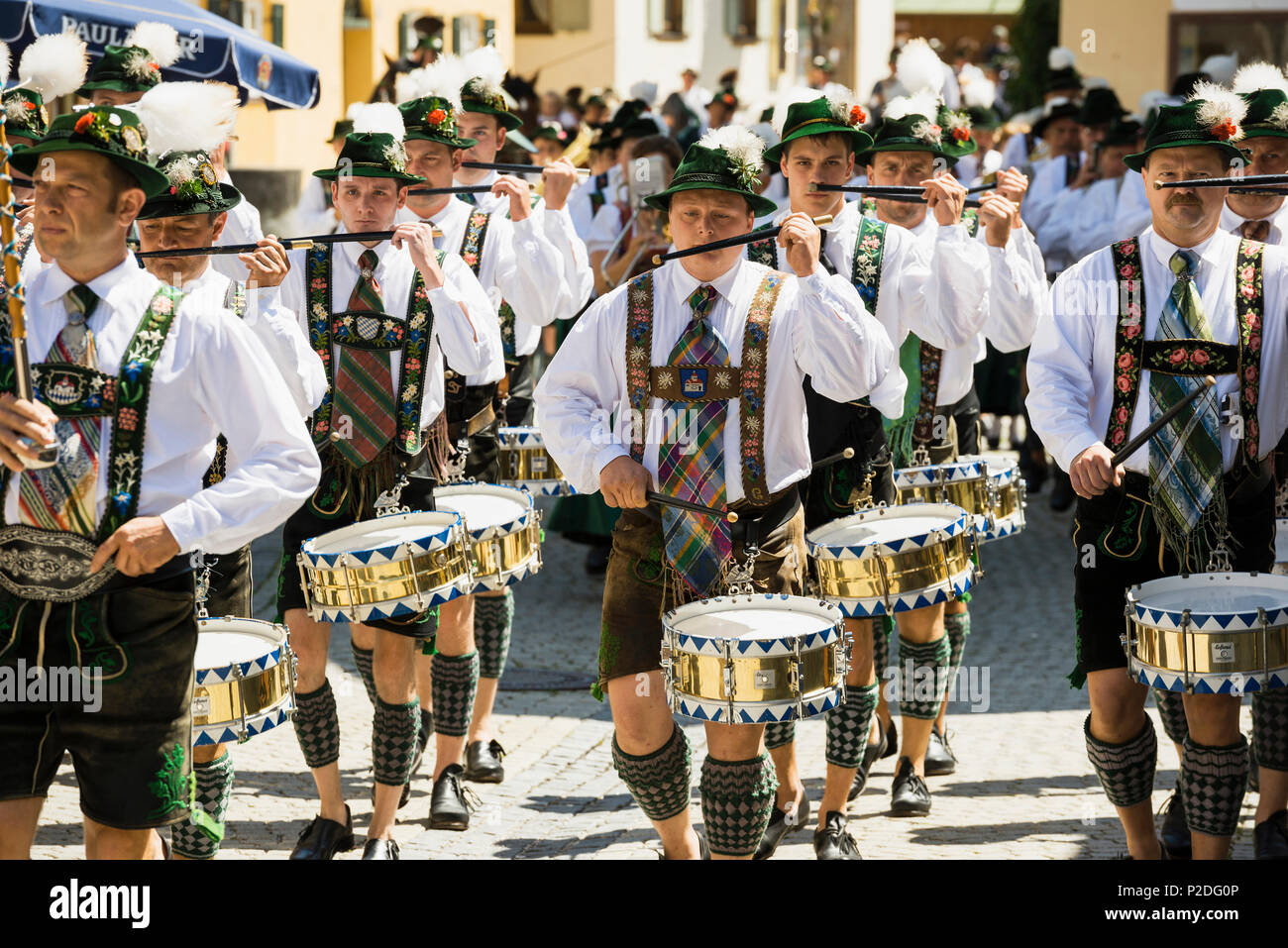 Prozession tradicional, Garmisch-Partenkirchen, Alta Baviera, Baviera, Alemania Foto de stock