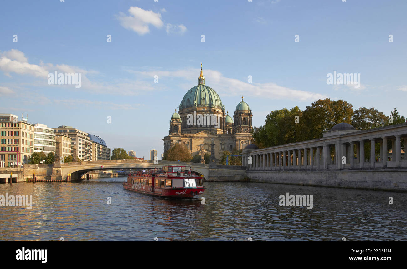 La catedral de Berlín en la isla de los museos, el río Spree, en Berlín, Alemania, Europa Foto de stock