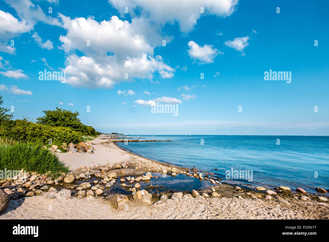 Playa cerca de Neustadt, costa Báltica, Schleswig-Holstein, Alemania Foto de stock