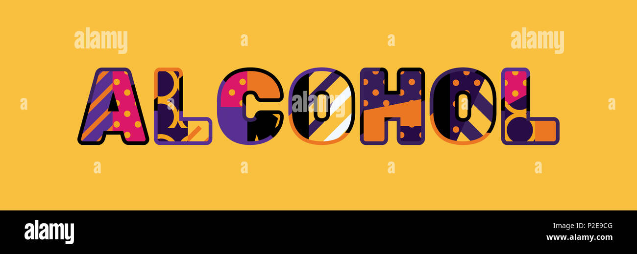 La palabra ALCOHOL concepto escrito en