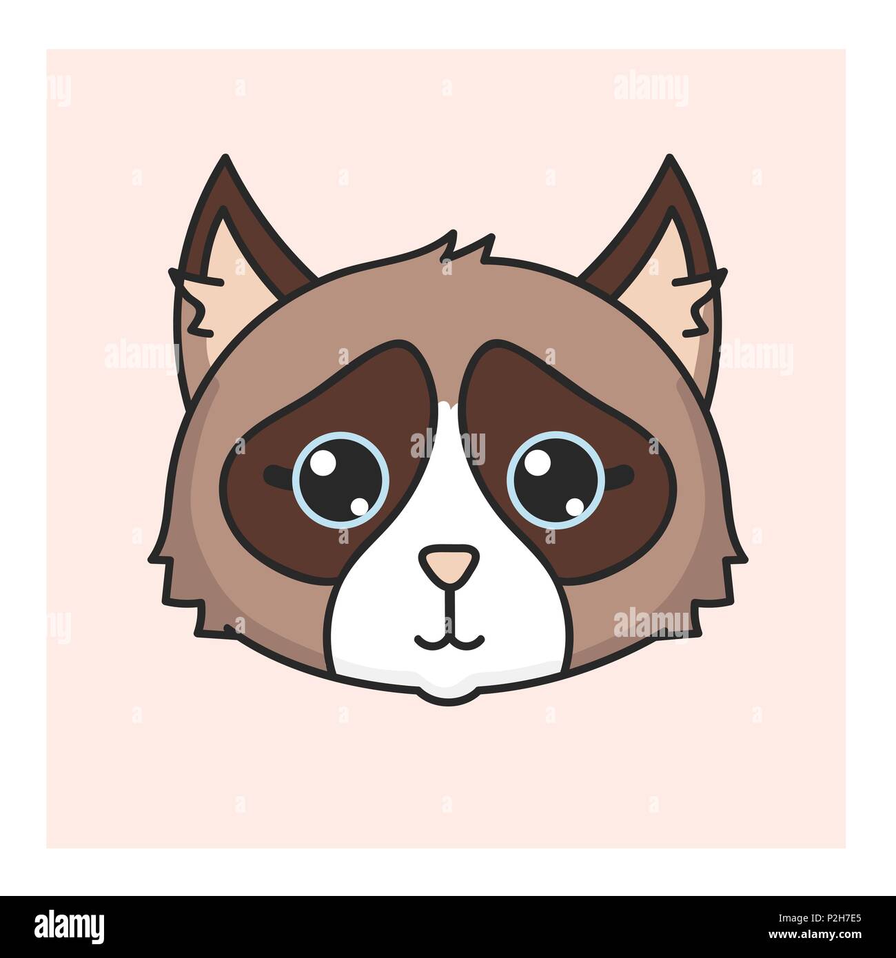 Ilustración vectorial de cat en estilo japonés y coreano kawaii