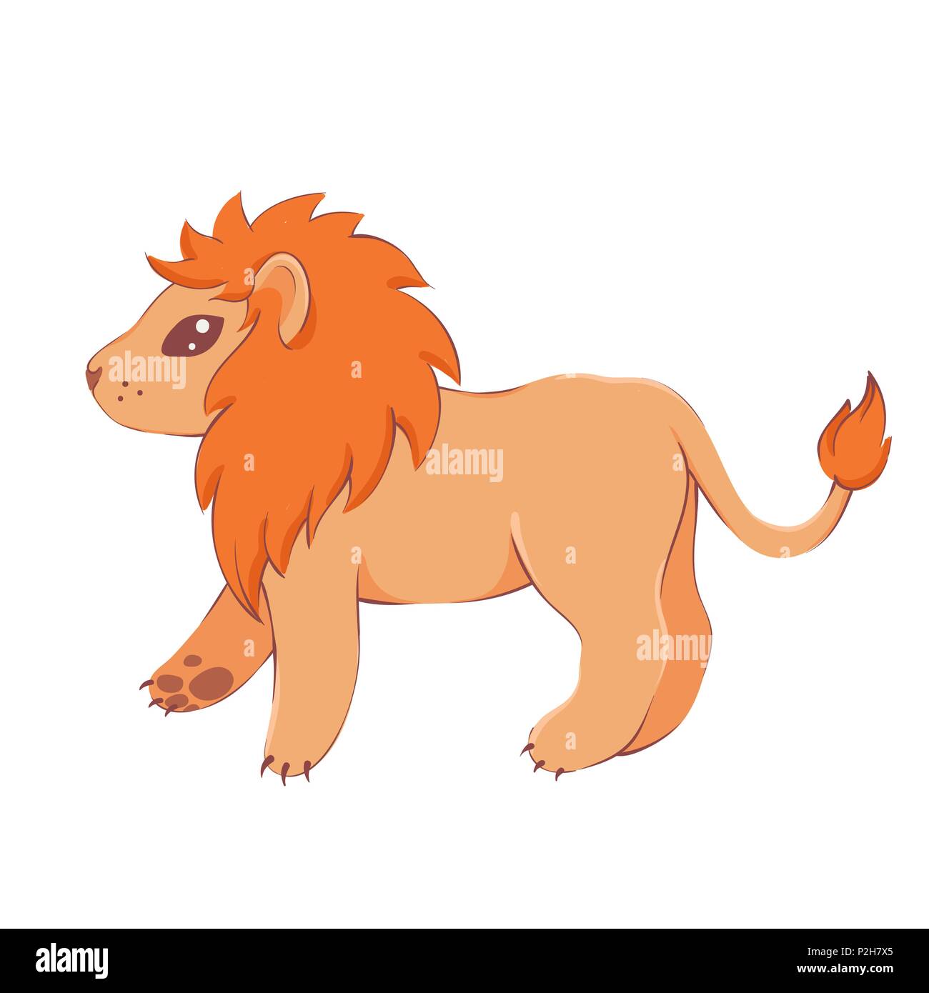 Ilustración vectorial de dibujos animados cute kawaii lion en coreano o  japonés estilo mascota aislado en blanco Imagen Vector de stock - Alamy