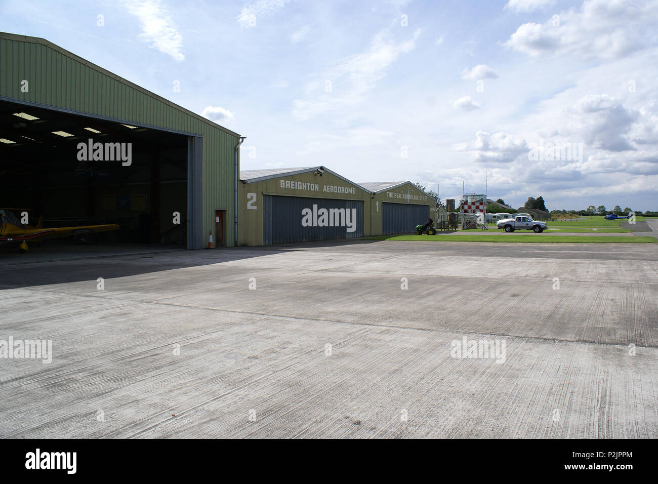 Aeródromo Breighton, Selby, Foto de stock