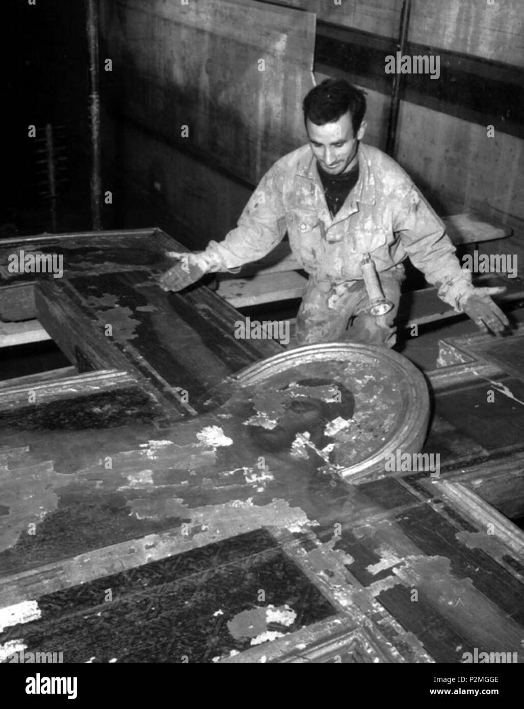 . Inglés Crucifijo del Cimabue después fue casi destruido en el 1966