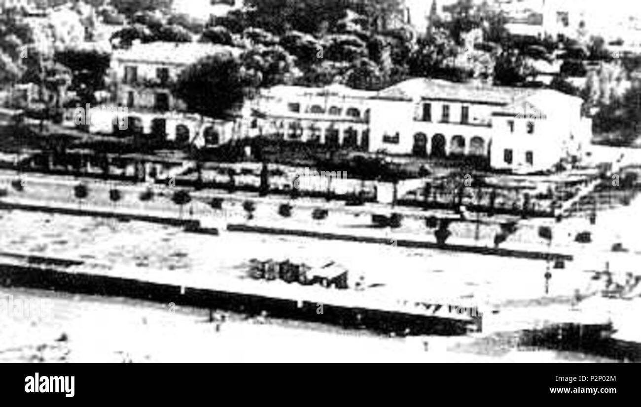. Italiano: Veduta aerea della villa del Duce Benito Mussolini un Riccione nel 1935. 1935. 92 Anónimo Villa Mussolini, Riccione 1935 Foto de stock