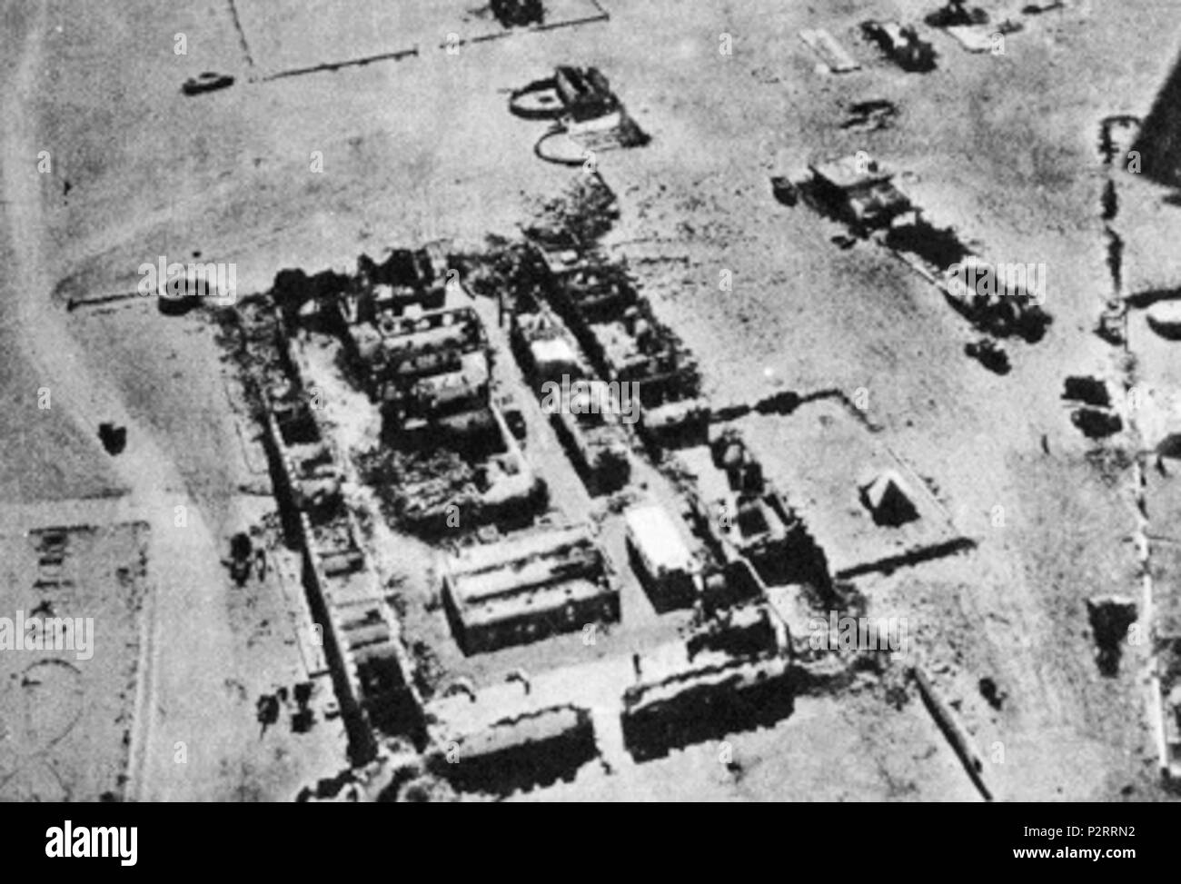 . Italiano: Veduta aerea della Ridotta Capuzzo . Entre 1940 y 1943. Desconocido 15 Capuzzo vista aérea Foto de stock