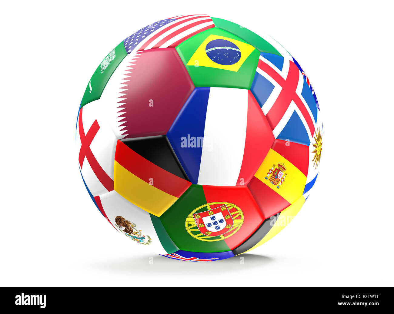 Qatar y Francia y más marcas de diseño aislado de balones de fútbol en 3D  rendering Fotografía de stock - Alamy