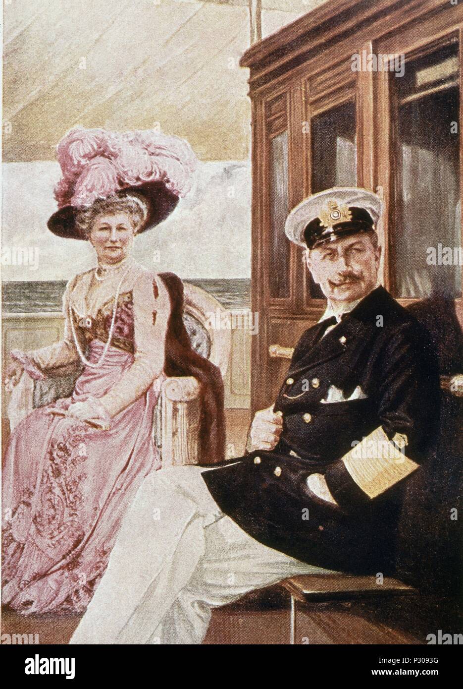 EL Emperador Guillermo II (1859-1941) Y SU ESPOSA LA EMPERATRIZ Augusta Victoria (1858-1921). Foto de stock