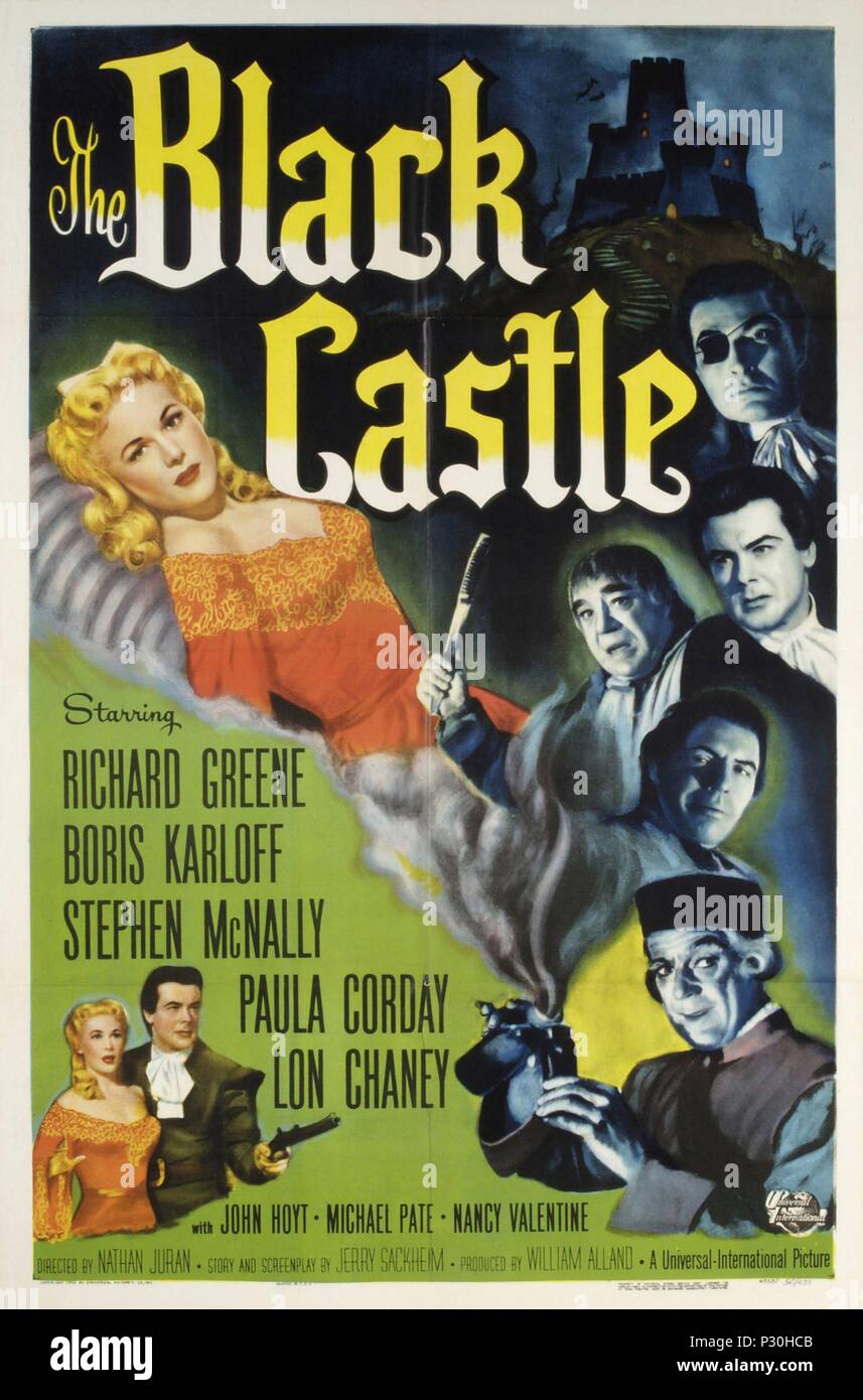 El título original de la película: el castillo negro. Título en inglés: el castillo negro. El director de cine: Nathan JURAN. Año: 1952. Crédito: Universal Pictures / Álbum Foto de stock
