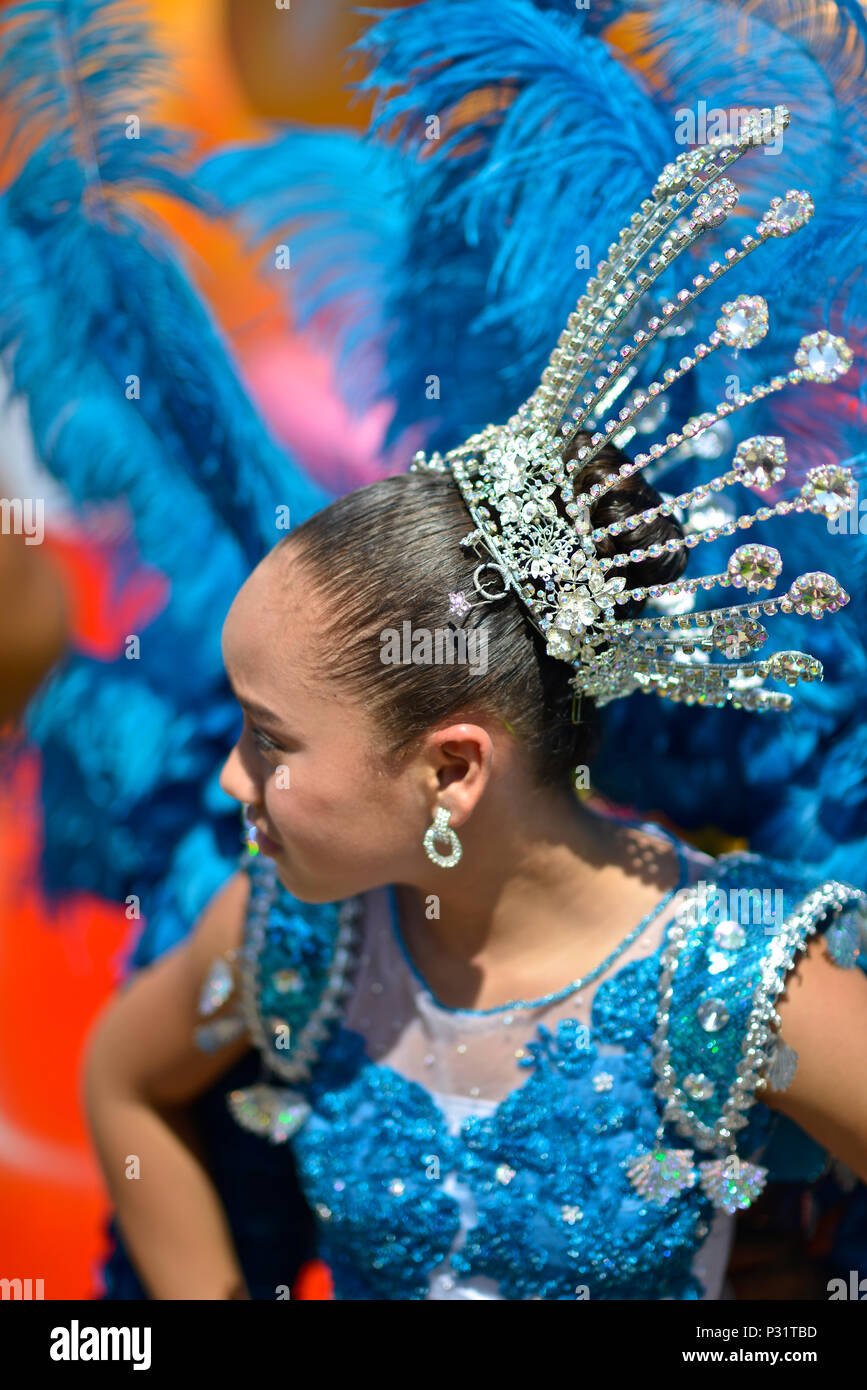 La batalla de flores, el Carnaval de Barranquilla. Foto de stock