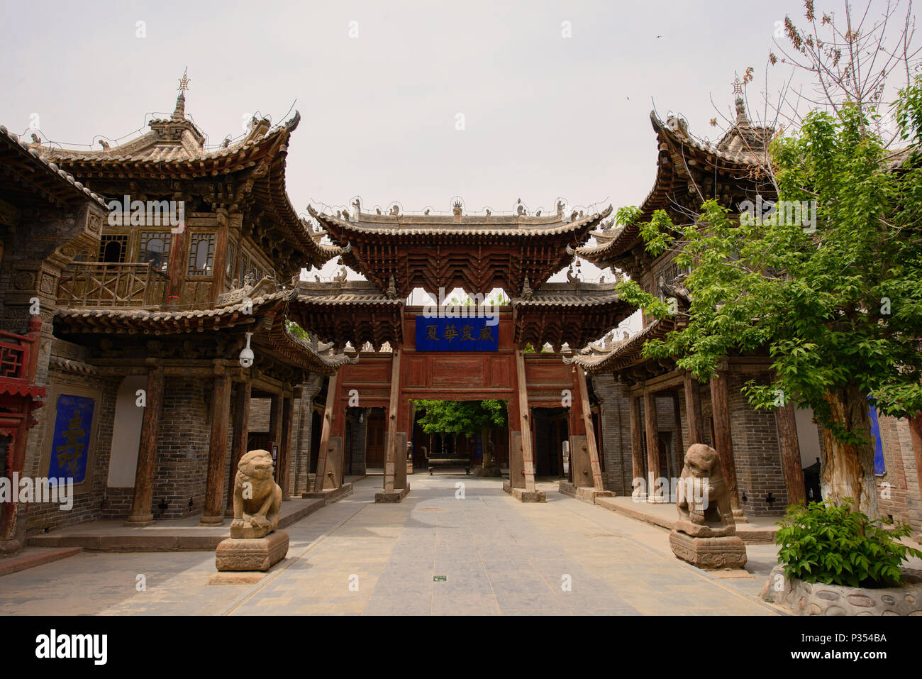 El Gremio de Shanxi en Dafo templo, que data de 1100, Zhangye, Gansu, China Foto de stock