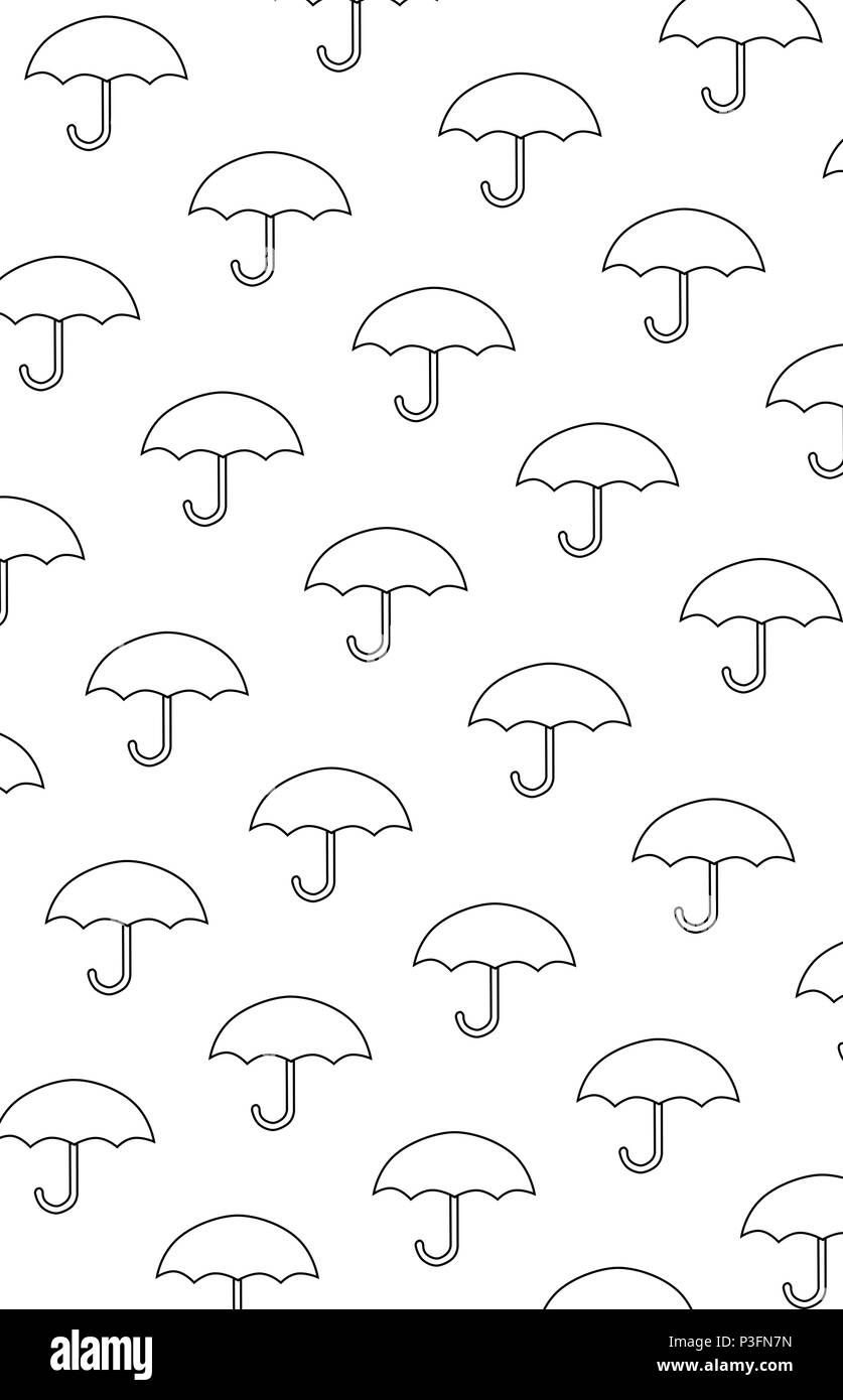 Forma de paraguas sin fisuras. Blanco y negro. Ilustración de fondo Art  Fotografía de stock - Alamy