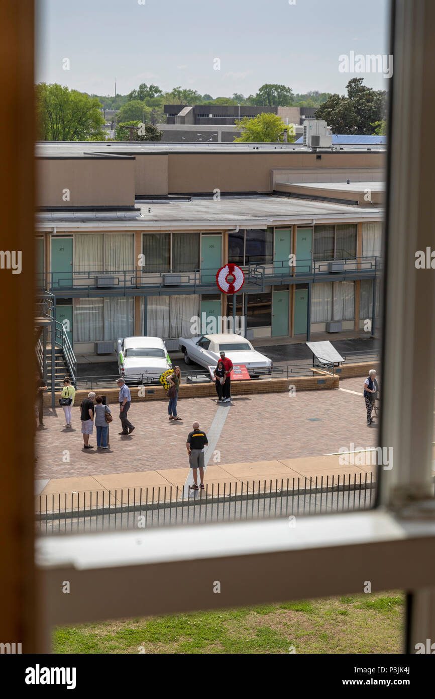 Memphis, Tennessee - El Museo Nacional de Derechos Civiles en el Motel Lorraine, donde Martin Luther King, Jr. fue asesinado en 1968. El terreno fuera Foto de stock