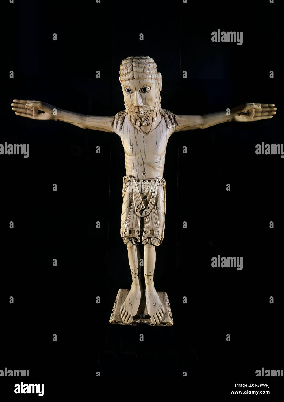 CRISTO DE CARRIZO REALIZADO EN MARFIL SIGLO XI ESCULTURA ROMANICA