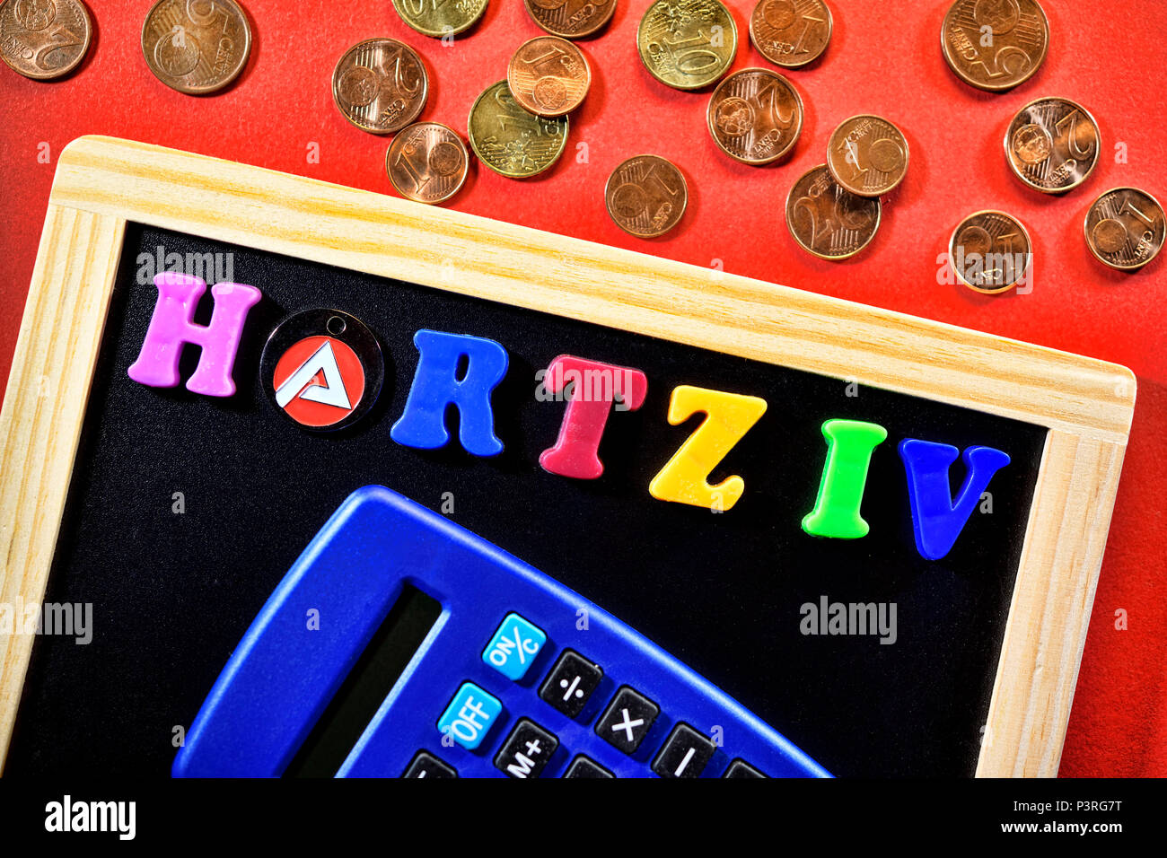 Rotulación Hartz IV, Schriftzug Hartz IV Foto de stock