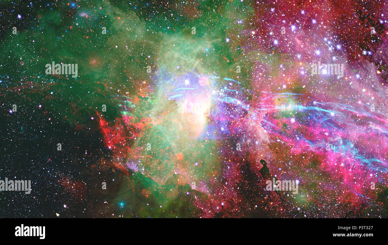 Universo lleno de estrellas, nebulosas y galaxias. Foto de stock