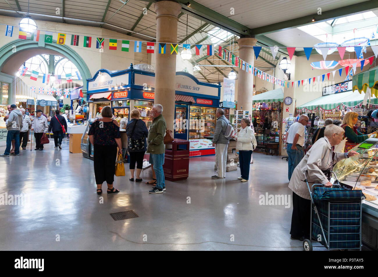 Mercado Guildhall Bath, Somerset, Reino Unido Foto de stock