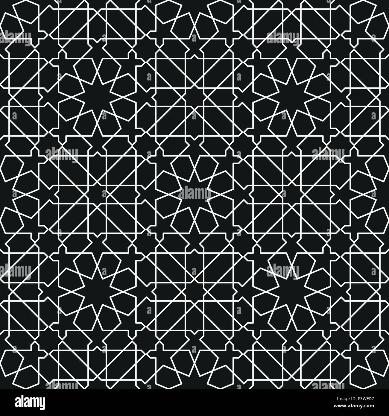 Arabesco vector geométrica perfecta en el patrón de estilo árabe. Este patrón tileable abstracto de lujo es ideal para el diseño creativo, los antecedentes del proyecto Ilustración del Vector
