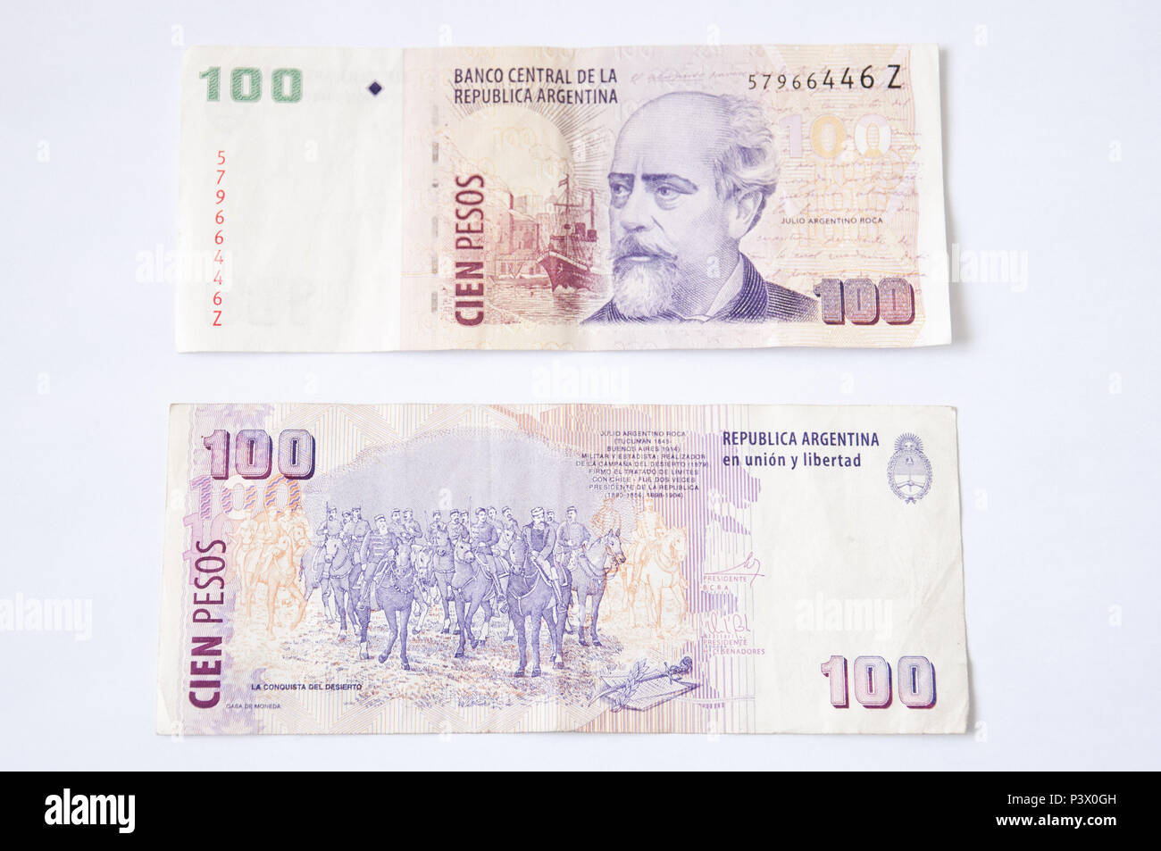 Nota de 100 pesos argentinos (CEM) com un imagem do general Julio Argentino  Roca Fotografía de stock - Alamy
