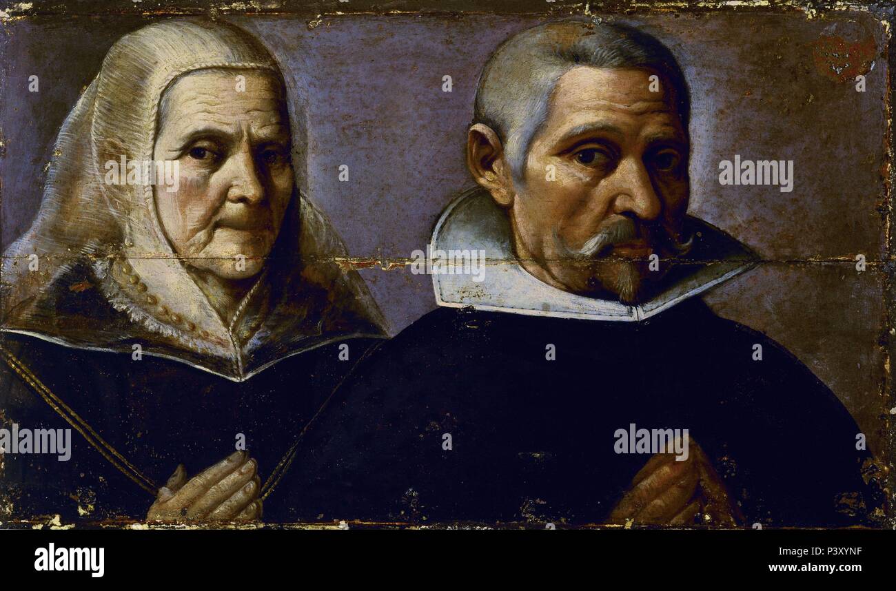 DOBLE RETRATO DE FRANCISCO PACHECO Y SU ESPOSA 1610 barroco español