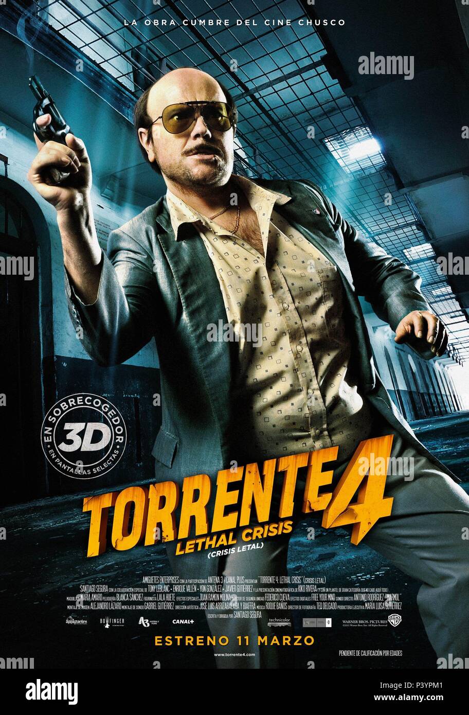 El título original de la película: Torrente 4. Título en inglés: Torrente 4. El director de cine: Santiago Segura. Año: 2011. Crédito: Amiguetes Entertainment / Álbum Foto de stock