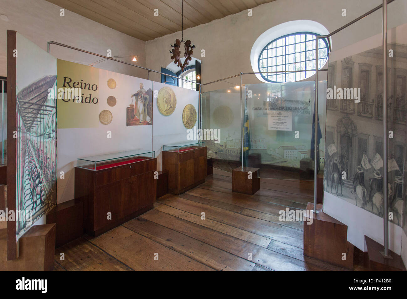 Na foto produzida nesta quarta-Feira (03) Vista interna do Museu Casa dos Contos em Ouro Preto (MG). Foto de stock