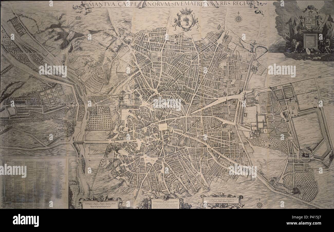 PLANO DE LA VILLA DE MADRID 1656. Autor Pedro Texeira (15921662