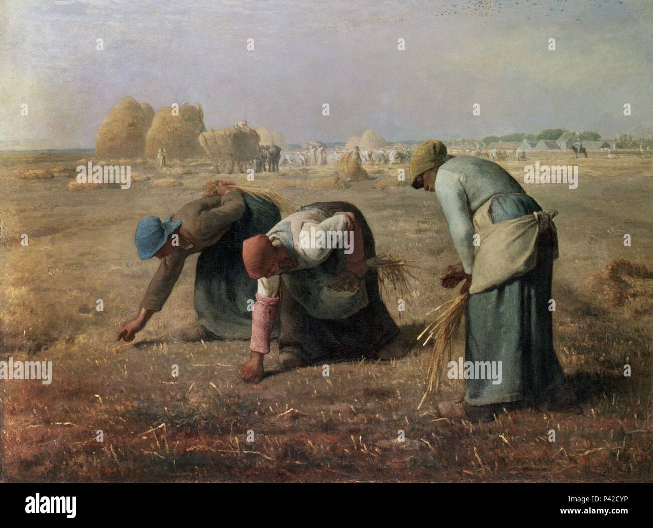 LAS ESPIGADORAS 1857 O/L 83x111 REALISMO FRANCES. Autor Jean