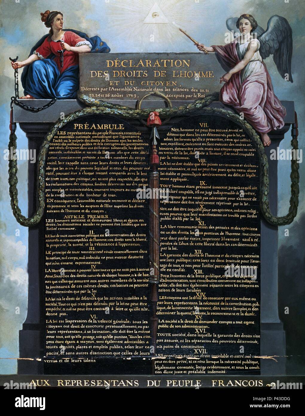 Declaración Universal de Derechos Humanos, 1789. París, Musée Carnavalet. Ubicación: Musée Carnavalet. Foto de stock