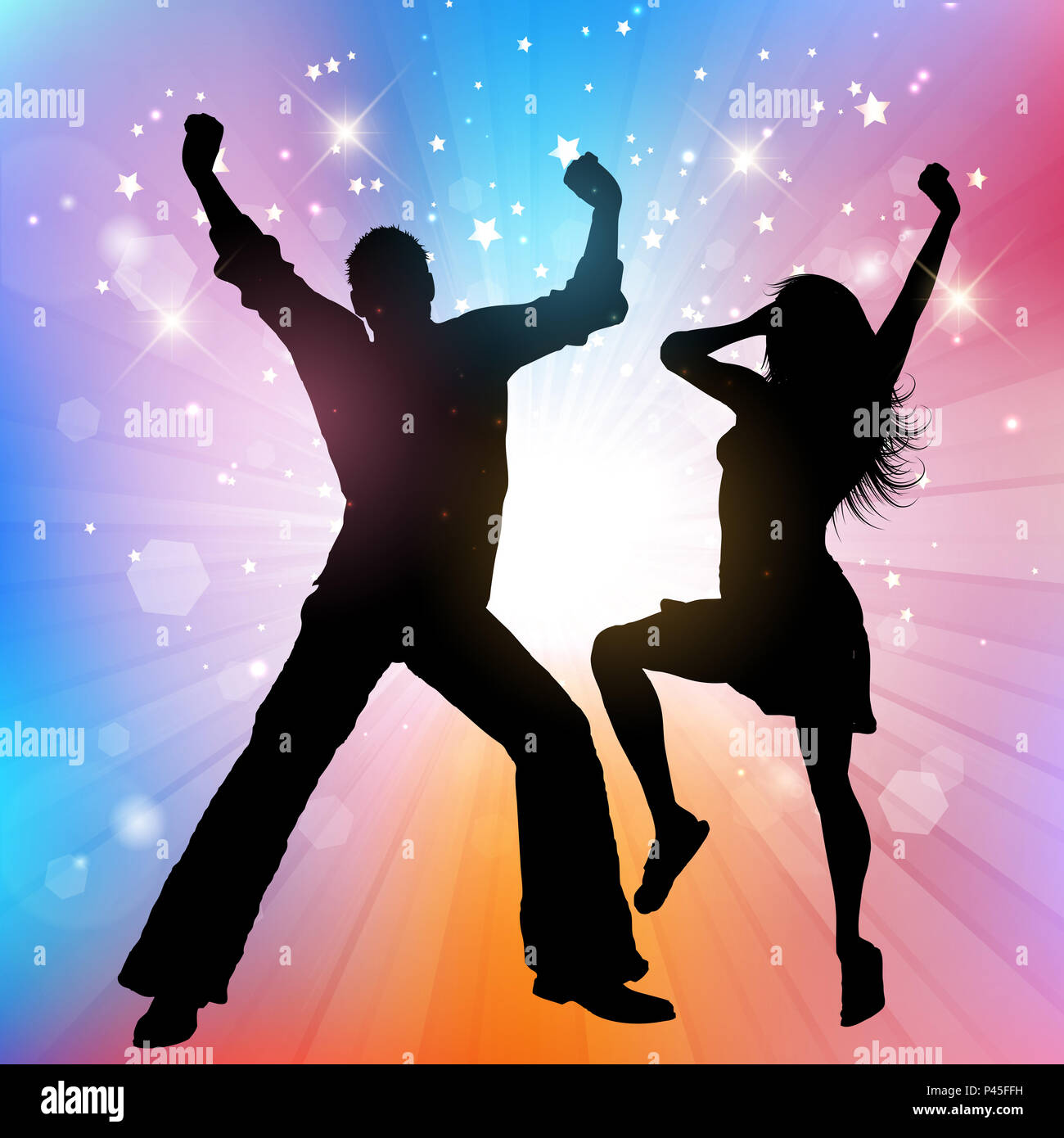 Silueta de una pareja bailando sobre un fondo starburst Fotografía de stock - Alamy Silueta de una pareja bailando sobre un fondo starburst Fotografía de stock - Alamy