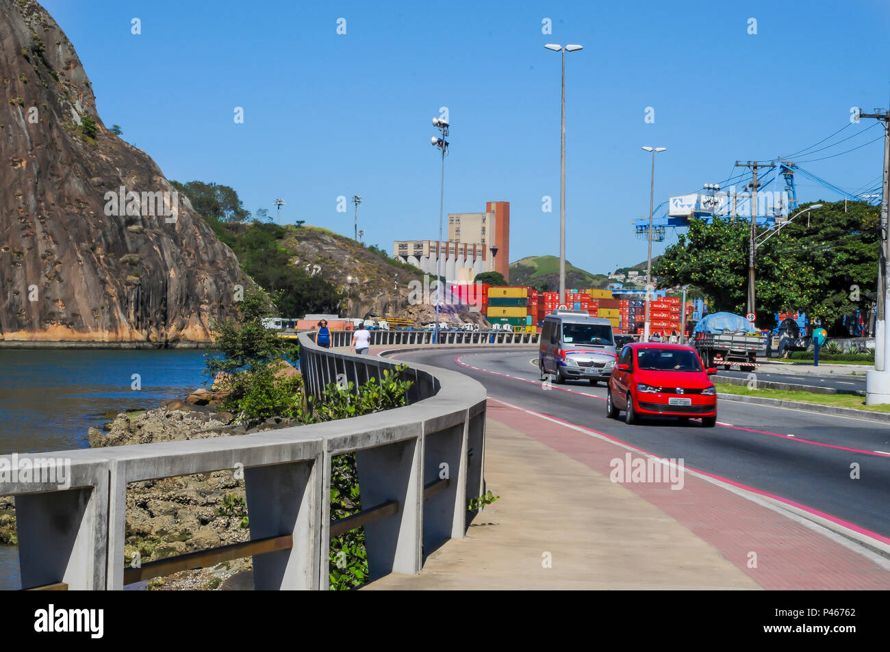 Enseada da Ilha de Santa Maria e Praia de Camburi localizados na capital Vitória ningún Estado do Espirito Santo.Vitória es .Foto : Vinicius Moraes | Fotoarena. Foto de stock