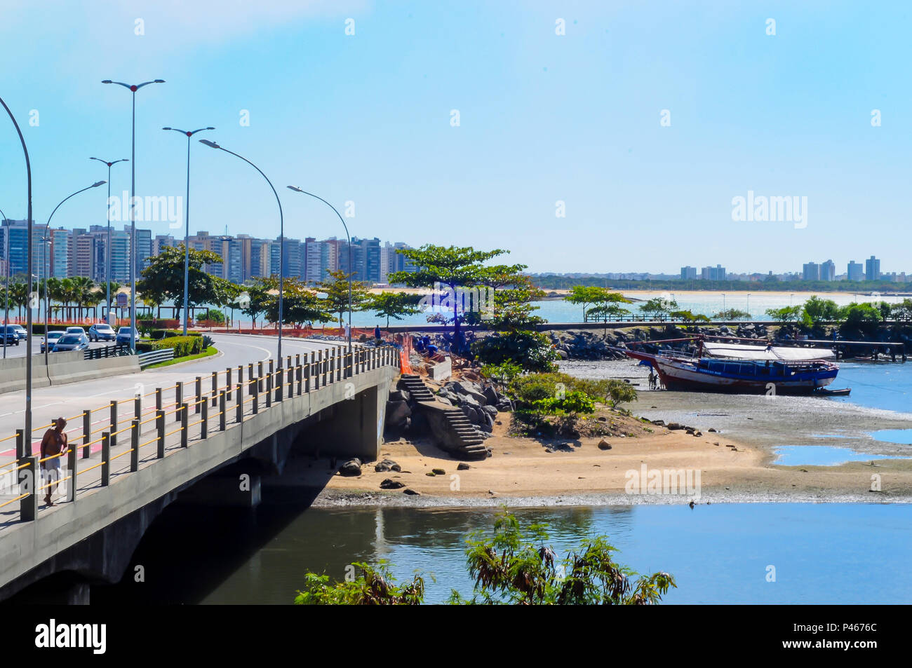 Enseada da Ilha de Santa Maria e Praia de Camburi localizados na capital Vitória ningún Estado do Espirito Santo.Vitória es .Foto : Vinicius Moraes | Fotoarena. Foto de stock