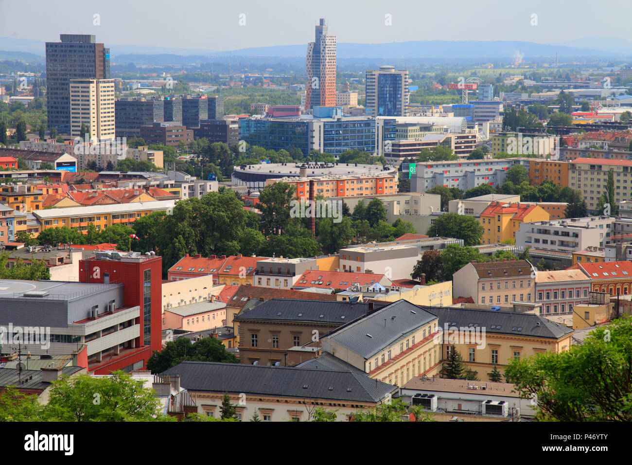 La República Checa, Brno, horizonte, vista general, vista aérea, Foto de stock