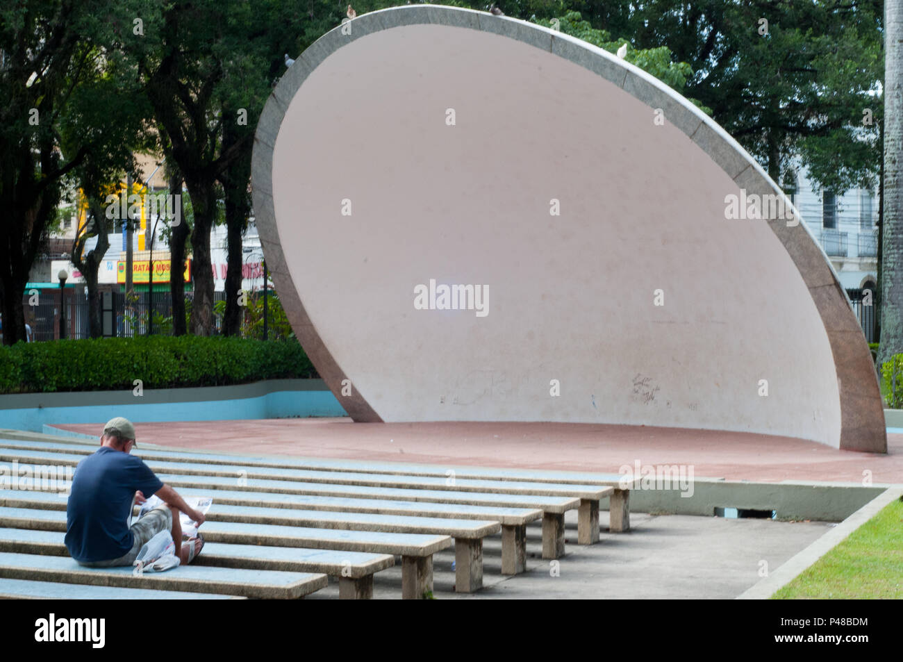 Vitória,ES-24.03.2015-Concha Acústica de Vitória-Localizada no interior do Parque Moscoso, por Francisco Bolonha projetada e tombada como Patrimônio Histórico e material em 1986.Foto:Vinicius Moraes/Fotoarena. Foto de stock