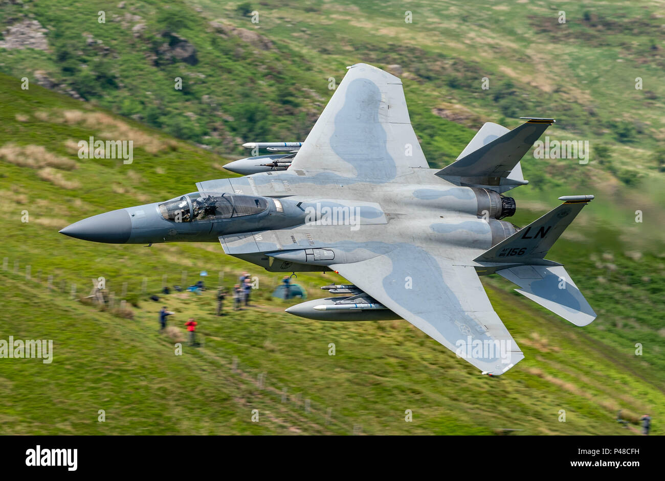 Bucle Mach jet de combate F15 Foto de stock