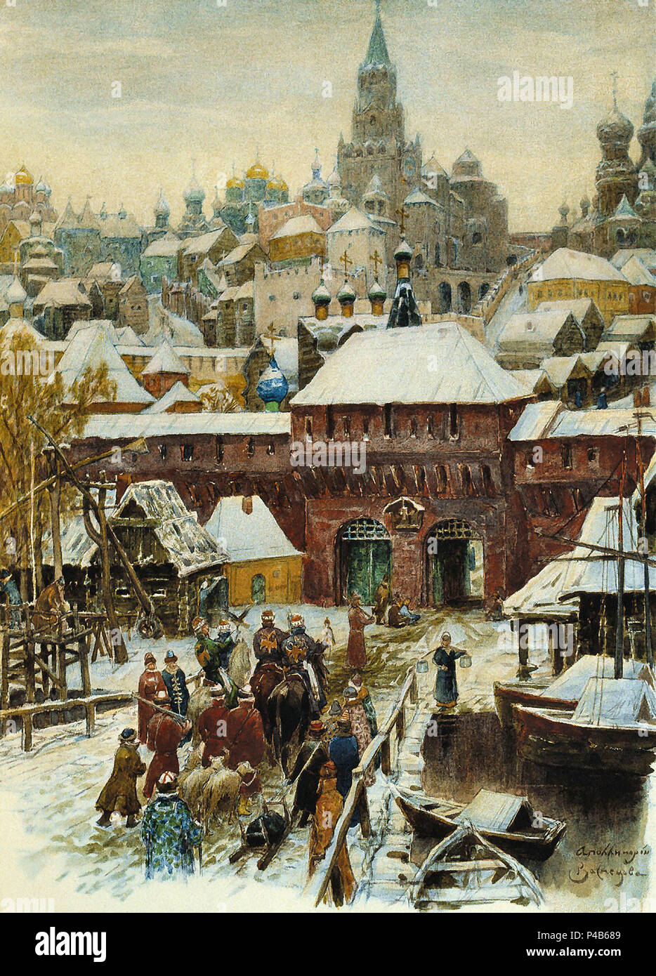 Vasnetsov Apollinari - Moscú a finales del siglo XVII. Foto de stock