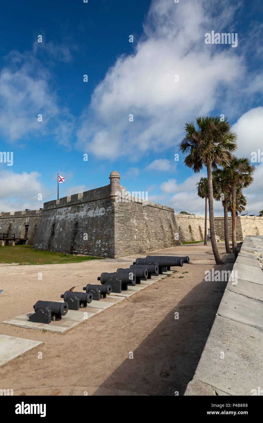 San Agustín, Florida - El Castillo de San Marcos Monumento Nacional. Los españoles construyeron la fortaleza en el siglo 17. Más tarde fue ocupado por Briti Foto de stock
