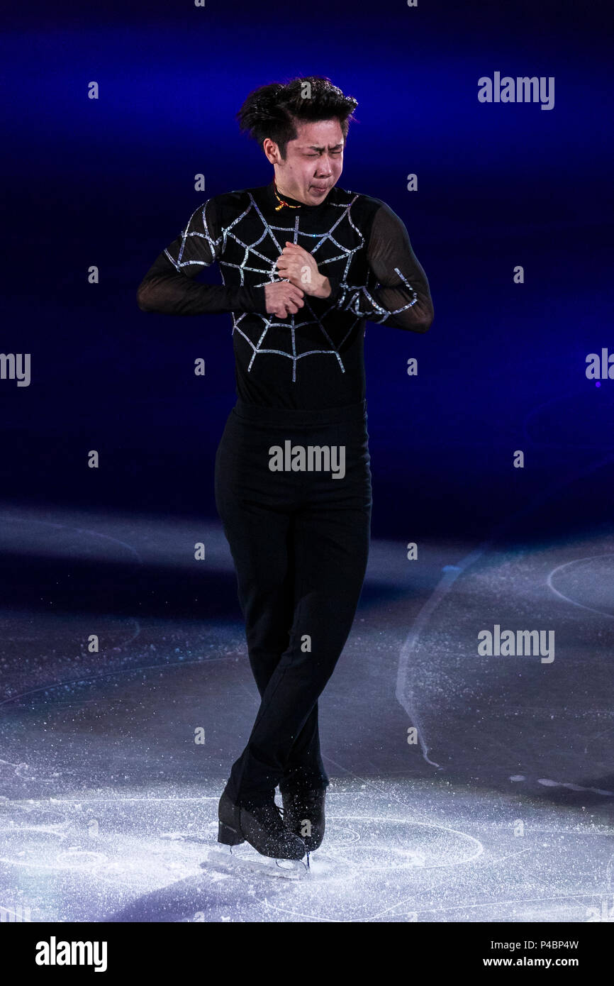 Jin Boyang (CHN) actuando en la Gala de Patinaje Artístico exhibición en los Juegos Olímpicos de Invierno PyeongChang 2018 Foto de stock