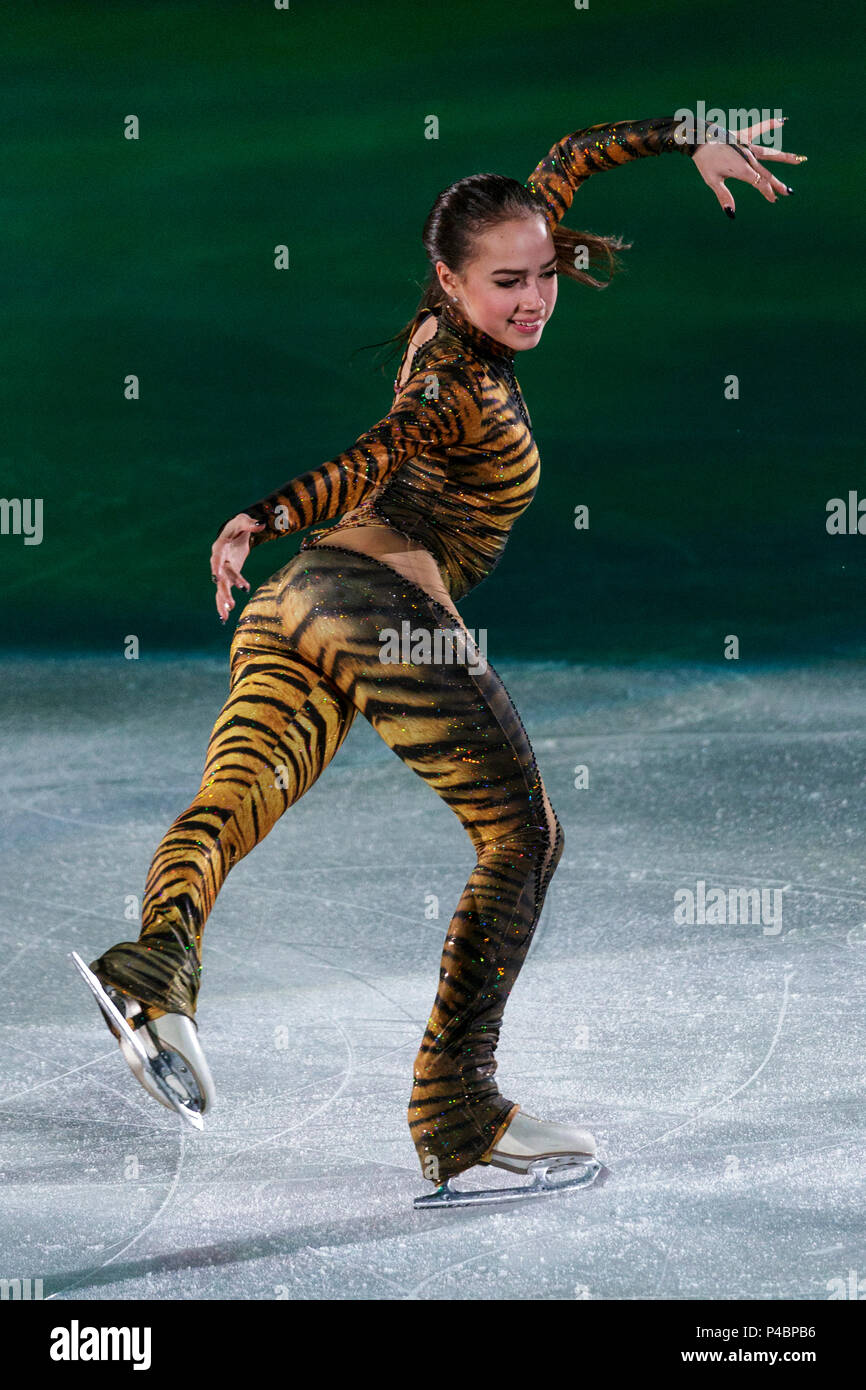 Alina Zagitova (OAR) actuando en la Gala de Patinaje Artístico exhibición en los Juegos Olímpicos de Invierno PyeongChang 2018 Foto de stock