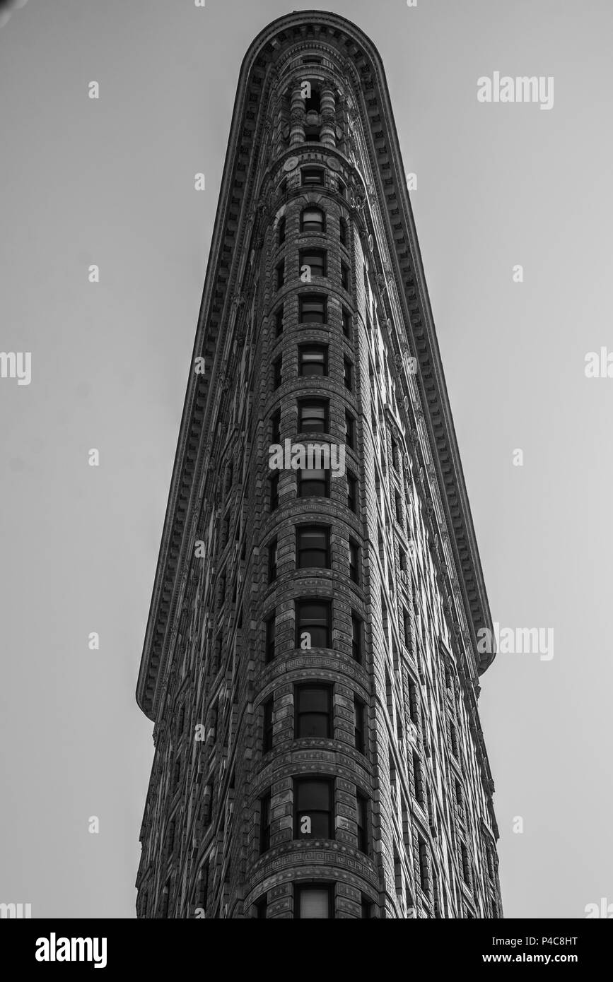 Edificio de Nueva York en blanco y negro rascacielos Empire State flatiron Foto de stock