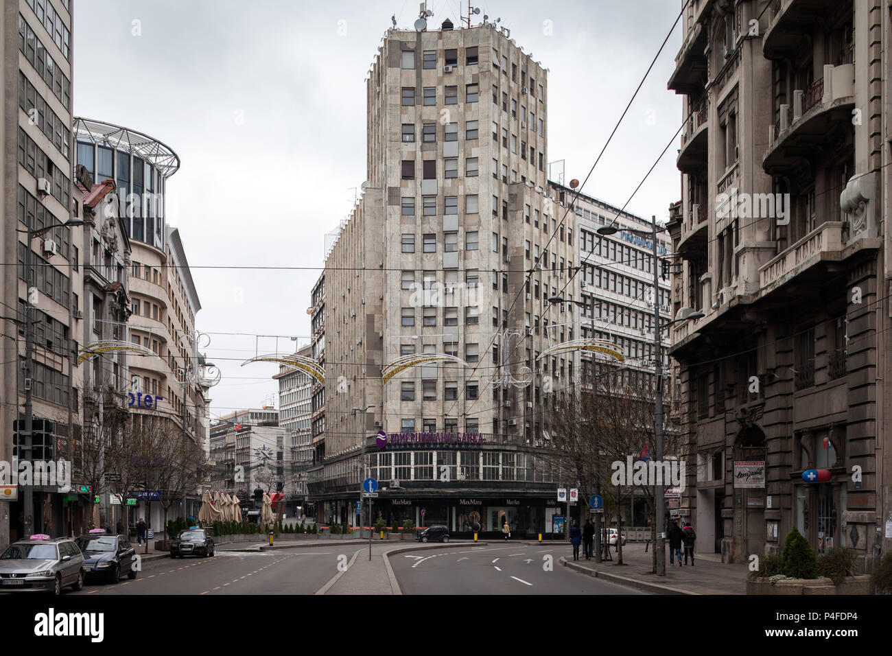 Belgrado, Serbia, la Palata Albanija en Terazije en el centro Foto de stock